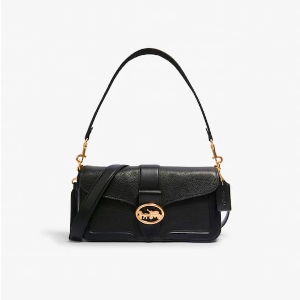 🌸Coach Georgia Shoulder Bag - Black with Champagne Hardware🌸